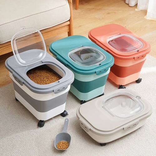13/33LB Collapsible Cat Dog Food Storage Container Dry Cat F