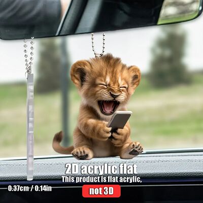 2D Plane Cute Little Lion Pendant Used for Car Hanging Decor