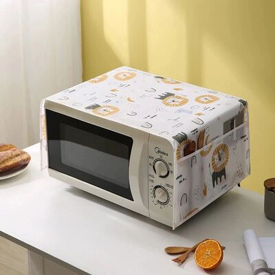 Waterproof Microwave Dust Cover Side Storage Household Print