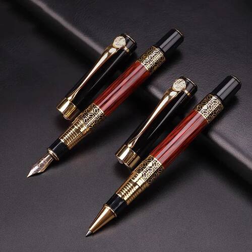 Metal Wood Grain Fountain Pen School Supplies Pens Student f