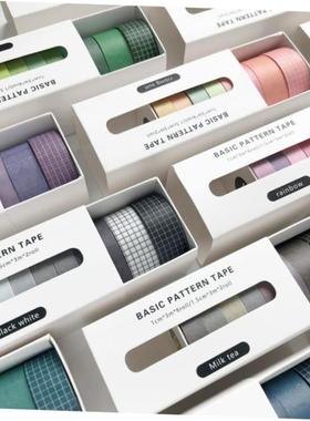 5Rolls/box Solid Color Washi Tape Set Decorative Masking Tap