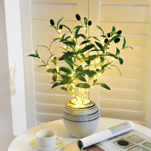 1PC/3PCS, Artificial Plant Olive Branch LED Light, DIY Handc