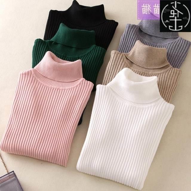 Women Sweaters Winter Autumn Turtleneck Sweater Elastic 高领