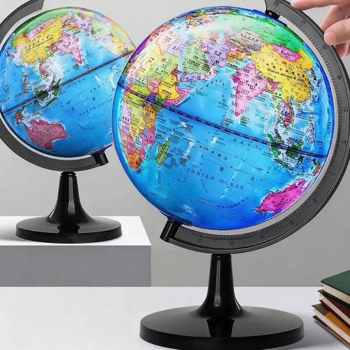1pc Classroom Teaching Globe Set, HD English World Map with