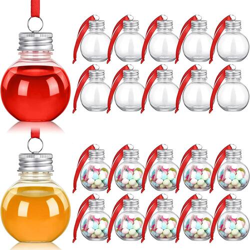6/10Pcs Christmas Tree Ornament Fillable Booze Water Bottle