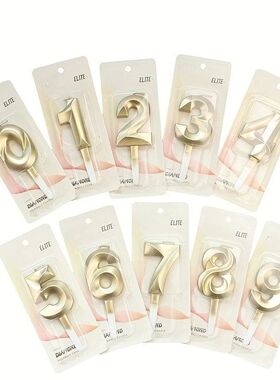 3D Gold Diamond Number Candles Large Birthday Cake Topper We