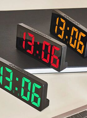 Voice Control Digital Alarm Clock Teperature Snooze Night Mo