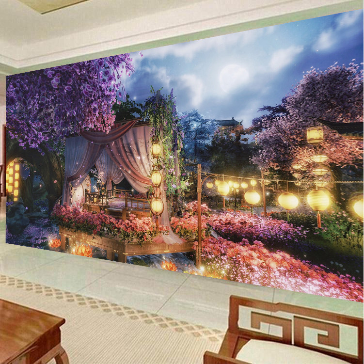 钻石画仲夏夜钻石绣风景新款客厅大幅满绣仙境仙女图古风新款自贴