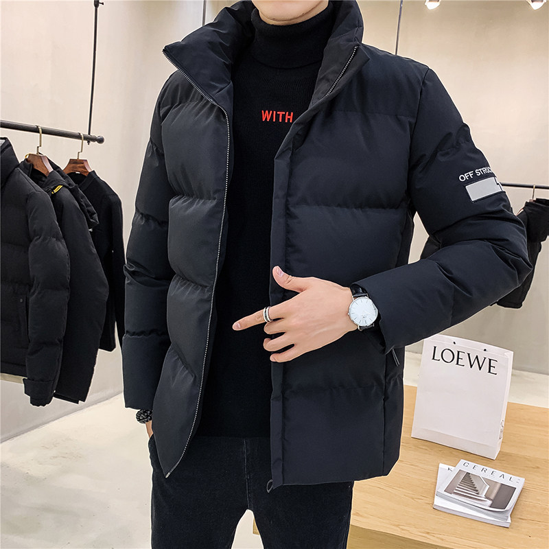 秋冬款新品棉衣男士韩版修身夹克外套潮流休闲加厚棉服立领棉袄子