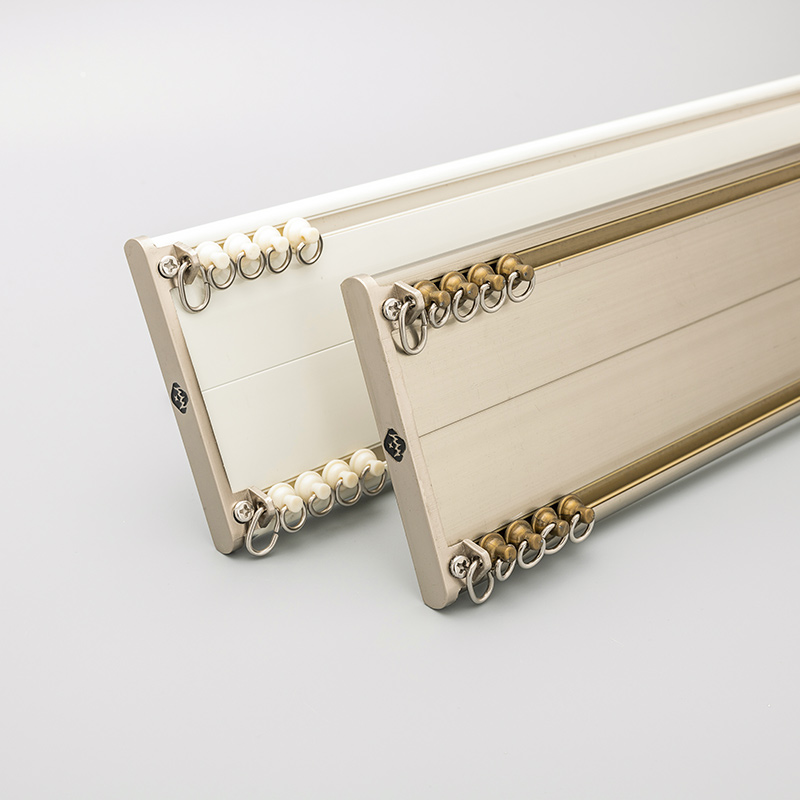 重型连体轨道 窗帘双轨直轨加厚静音顶装侧装铝合金导轨滑轨滑道