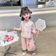 超仙短袖 汉服女童2024新款 儿童中国风小女孩古装 套装 两件套夏 夏季