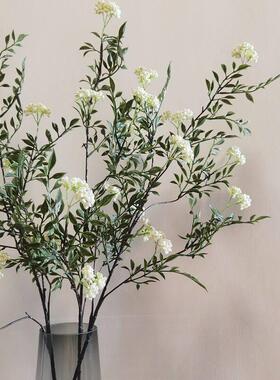 轻奢彷真绿色植物雪柳室内空间玄关插花客厅装饰假花家居摆饰摆件