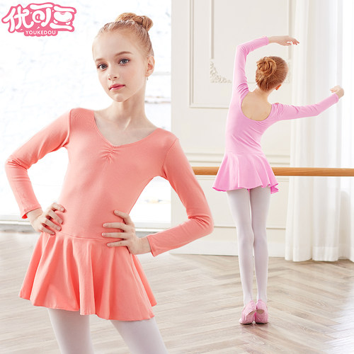 女童舞蹈裙中国舞芭蕾连体练功服