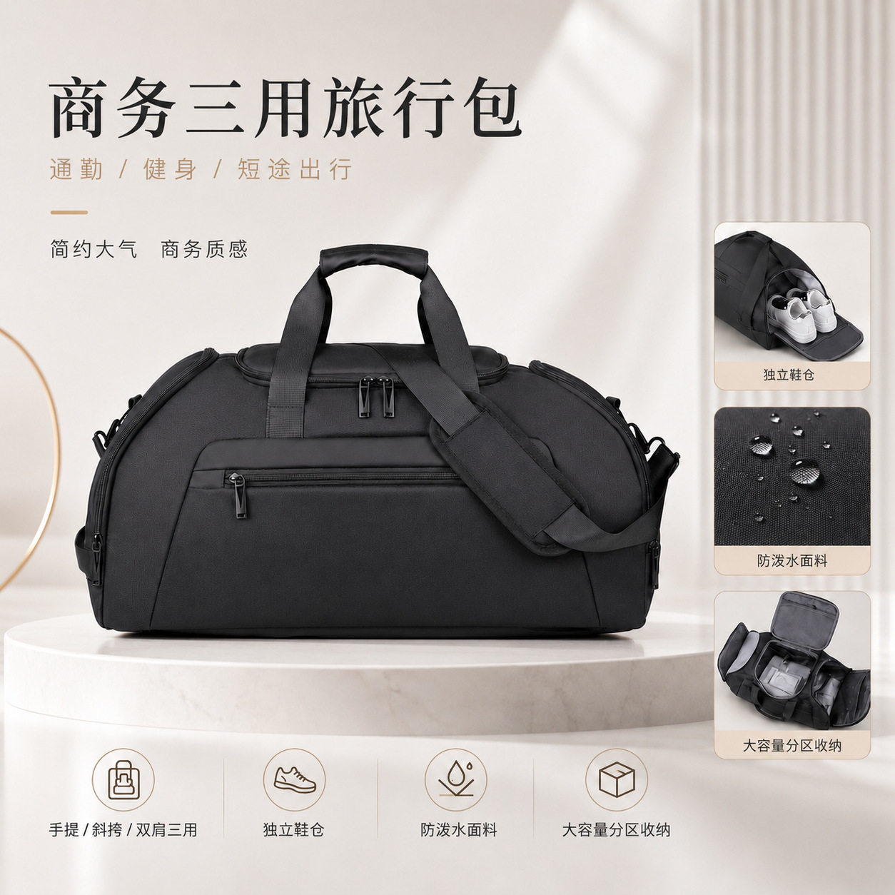 大容量干湿分离鞋仓旅行包