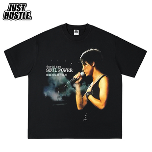 陶喆soulpower演唱会 水洗T恤 sp同款 重磅 vintage 黑色柳丁致敬