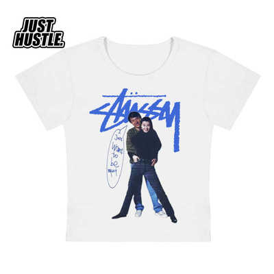 重磅小领口紧身纯棉短袖T恤