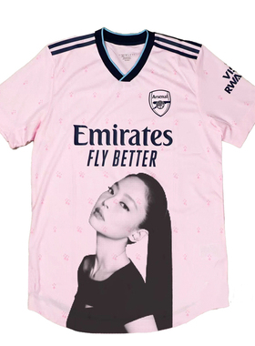 Jennie人像印花球衣足球服Remake阿森纳球衣粉色训练短袖Jersey
