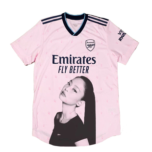 Jennie人像印花球衣足球服Remake阿森纳球衣粉色训练短袖Jersey