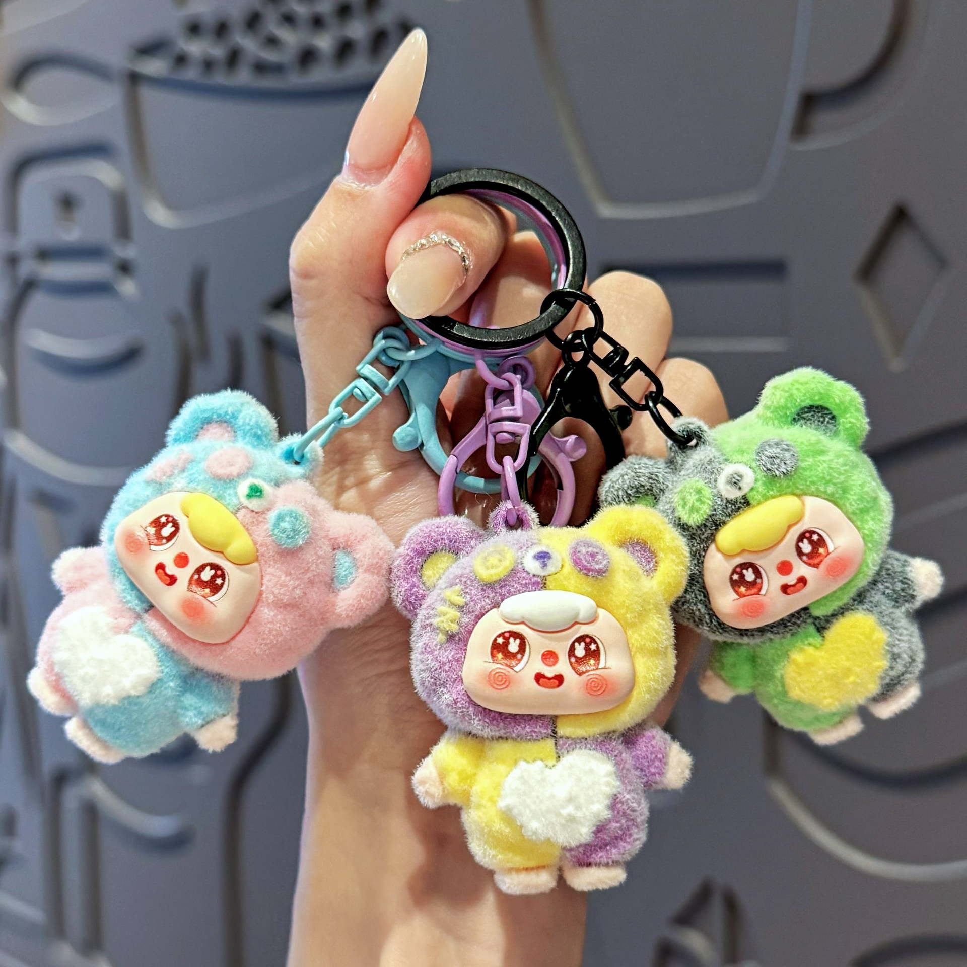 可爱植绒豆包熊钥匙扣挂件礼品