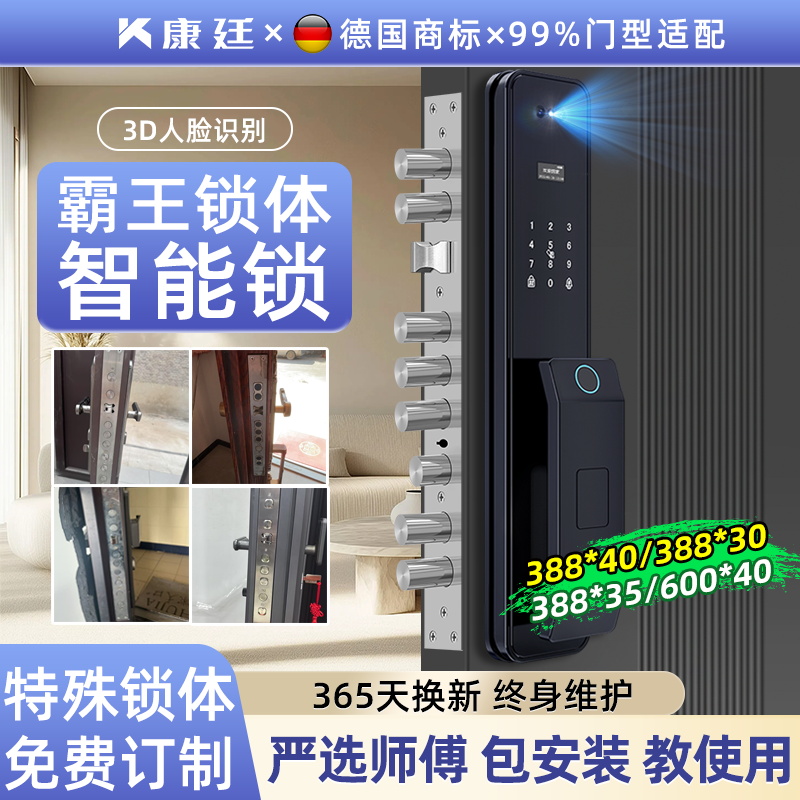 霸王锁体智能锁指纹密码锁入户门防盗门人脸识别家用门锁上门安装