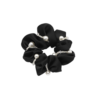 菲啵尔珍珠头花绸缎面猪大肠发圈头绳少女发绳扎马尾气质百搭发饰