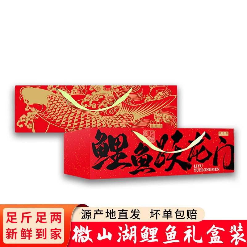 微山湖新鲜野鲤鱼礼盒装鲜活四鼻孔鲤鱼大鱼活鱼现杀礼盒装送人