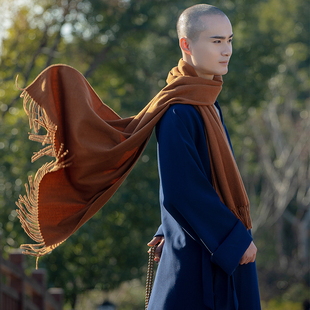 缎梵僧服出家僧人围巾帽子男女款居士和尚保暖围脖秋冬季