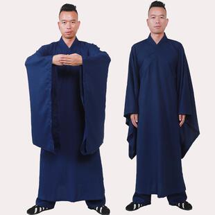 新款武当道士服女春秋斜襟三清领大袖得罗长袍夏季道袍道姑服装男