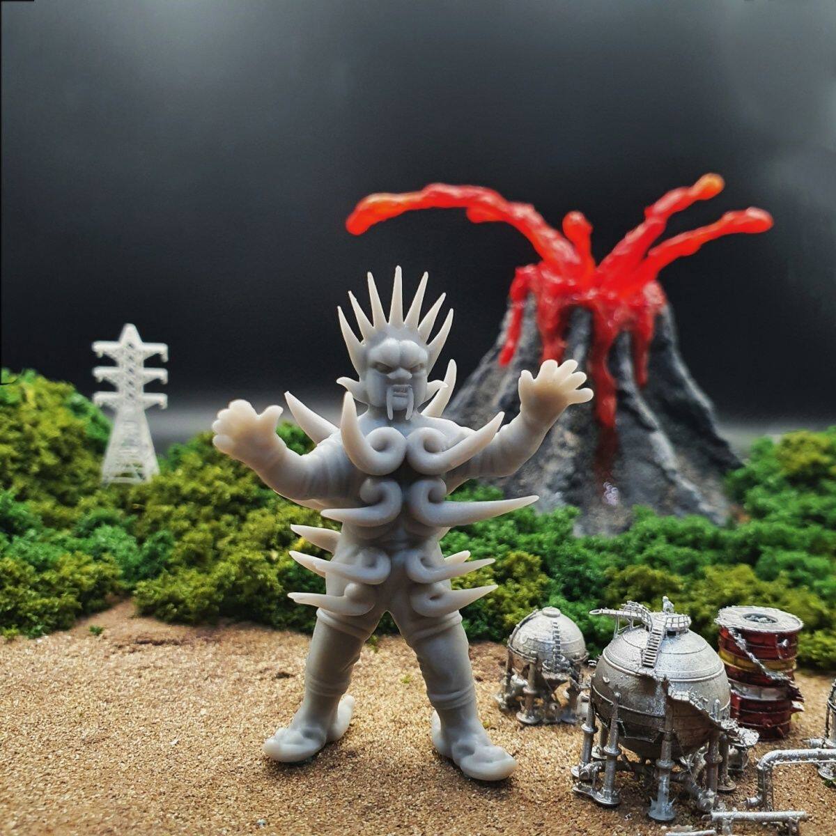 潮玩DIY手工 雷欧奥特曼明鉴双面怪兽阿修兰1/64人偶模型手办场景