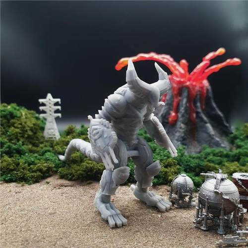 潮玩DIY手工 艾克斯奥特曼明鉴怪兽 机械哥莫拉 1/64人偶模型场景