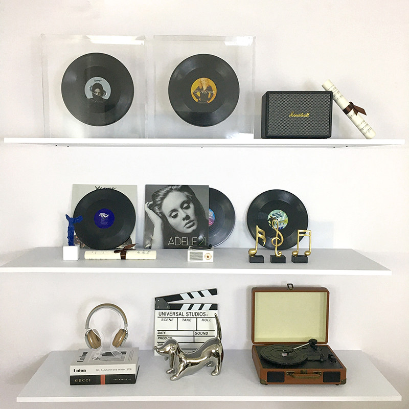 道具黑胶唱片唱片机音乐播放器系列音响耳机模型摆件书房装饰品