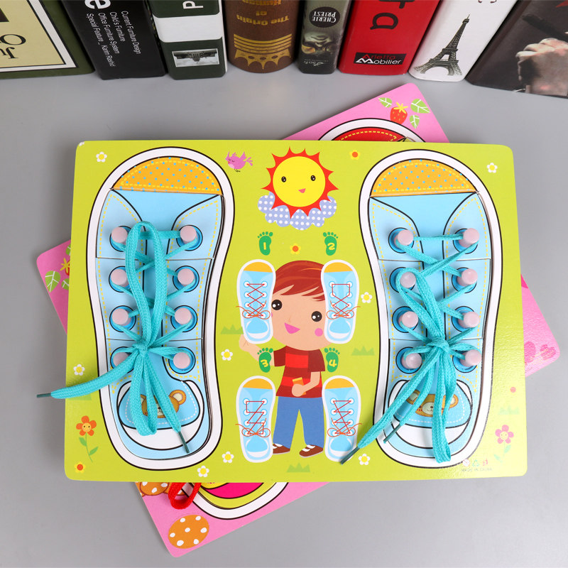 学穿鞋子拼图拼版1-2-3-6周岁宝宝男女锻炼小手精细动作发展|ruв категории игрушка/коляска/головоломка/блоки/модель, бусы/головоломка/в паре/демонтаж/бить игрушки, головоломка/деревоплита - от Buy2taobao.com для оказания профессиональной услуги покупки агента Taobao
