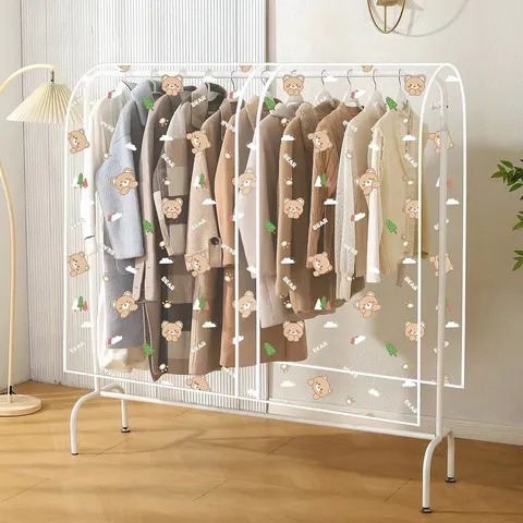 盖布防尘罩遮尘罩衣帽架落地印花透明万能简易卧室衣架衣服罩盖巾