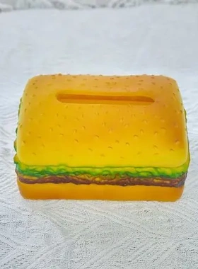 2025新款客厅高档纸巾盒桌面陶瓷汉堡轻奢抽纸盒家用摆件创意卧室