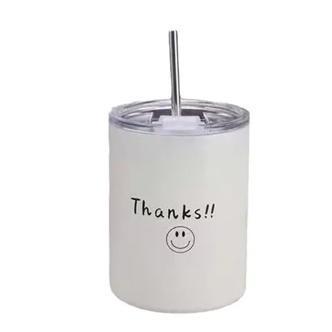 车载玻璃礼品杯水杯水杯吸管玻璃杯吸管便携式咖啡情侣杯杯子