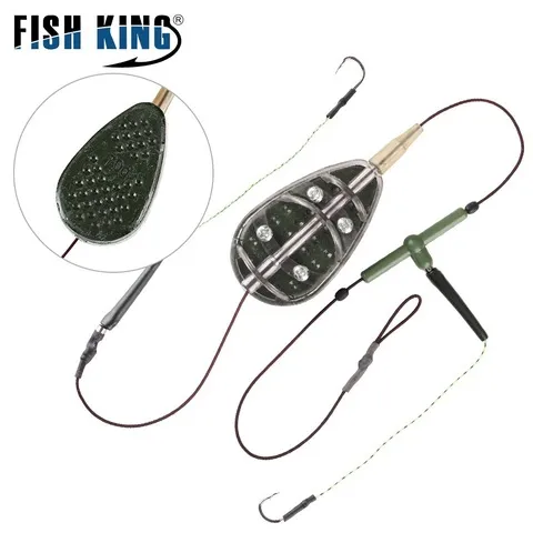 钓组饵笼飞德跨境铅坠FEEDER打窝器欧式钓鱼钩KINGFISH鲤钓大力马
