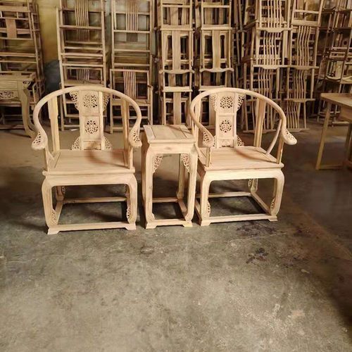 老榆木三件套中式白坯仿古家具