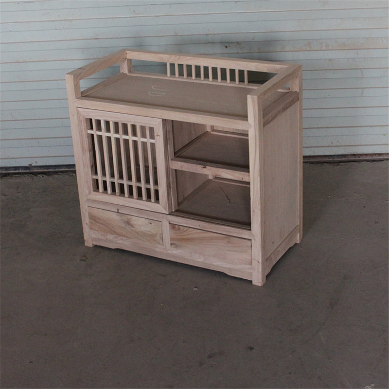 老榆木白胚收纳储物柜