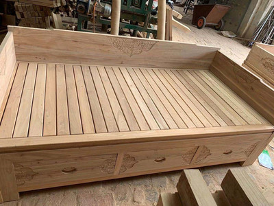 中式全实木罗汉床推拉白坯白胚