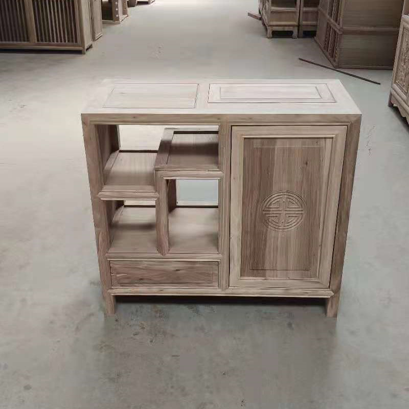 老榆木白坯储物柜新中式全