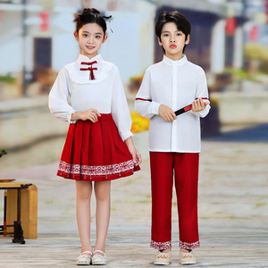 儿童大合唱服诗歌朗诵中国风汉服演出服装中小学生运动会班服元旦