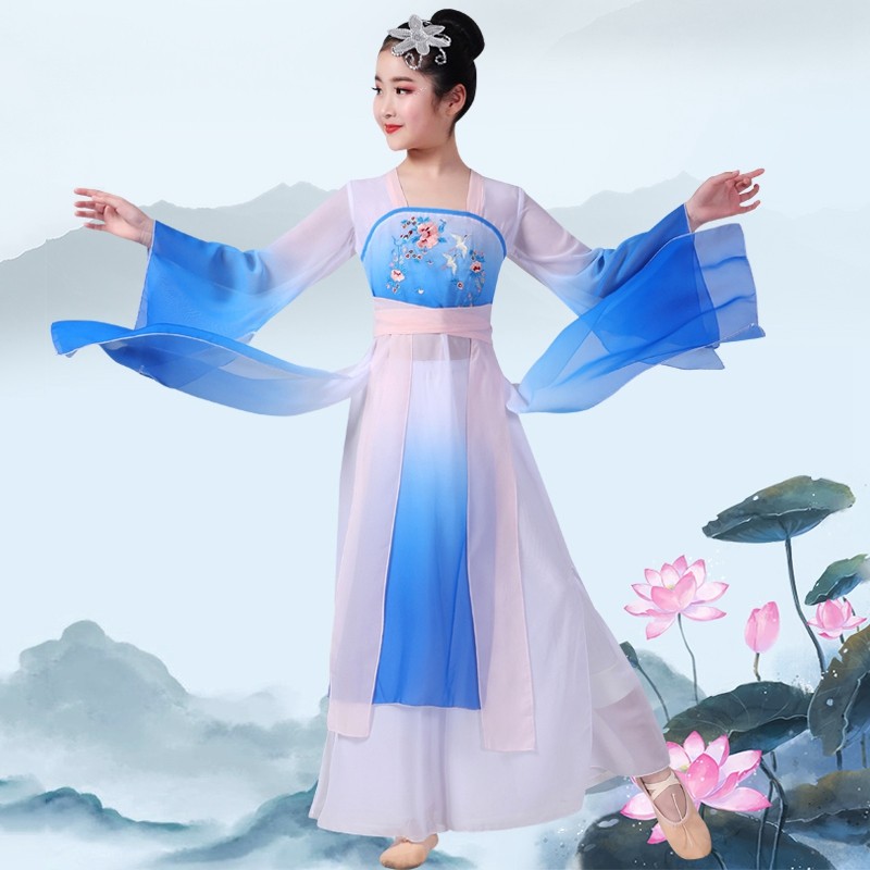 儿童古典舞演出服伞舞服装