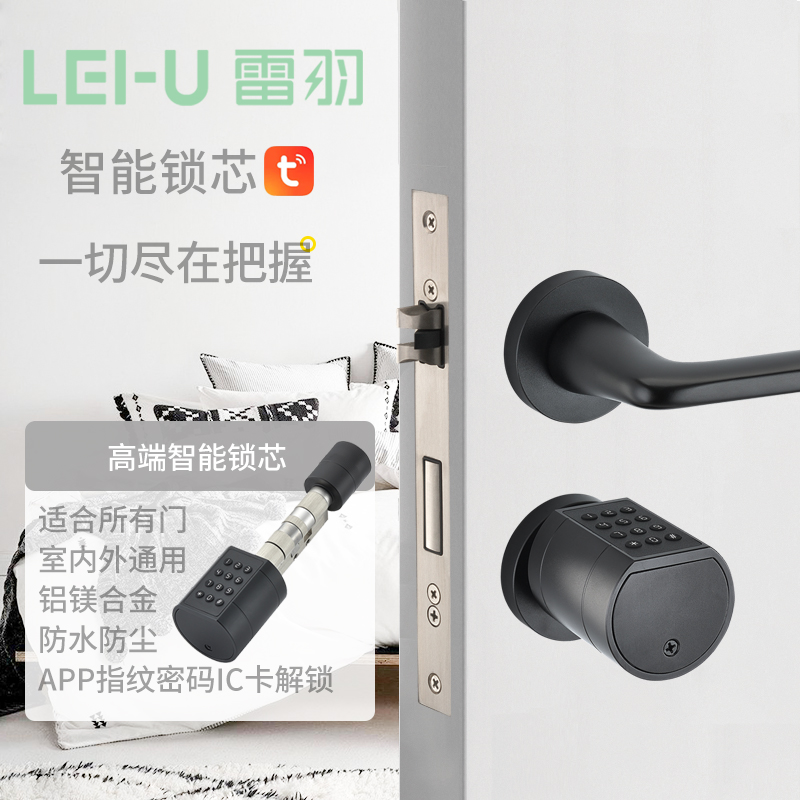 密码锁家用门锁通用型涂鸦智能电子锁芯防盗免打孔智能锁芯指纹锁