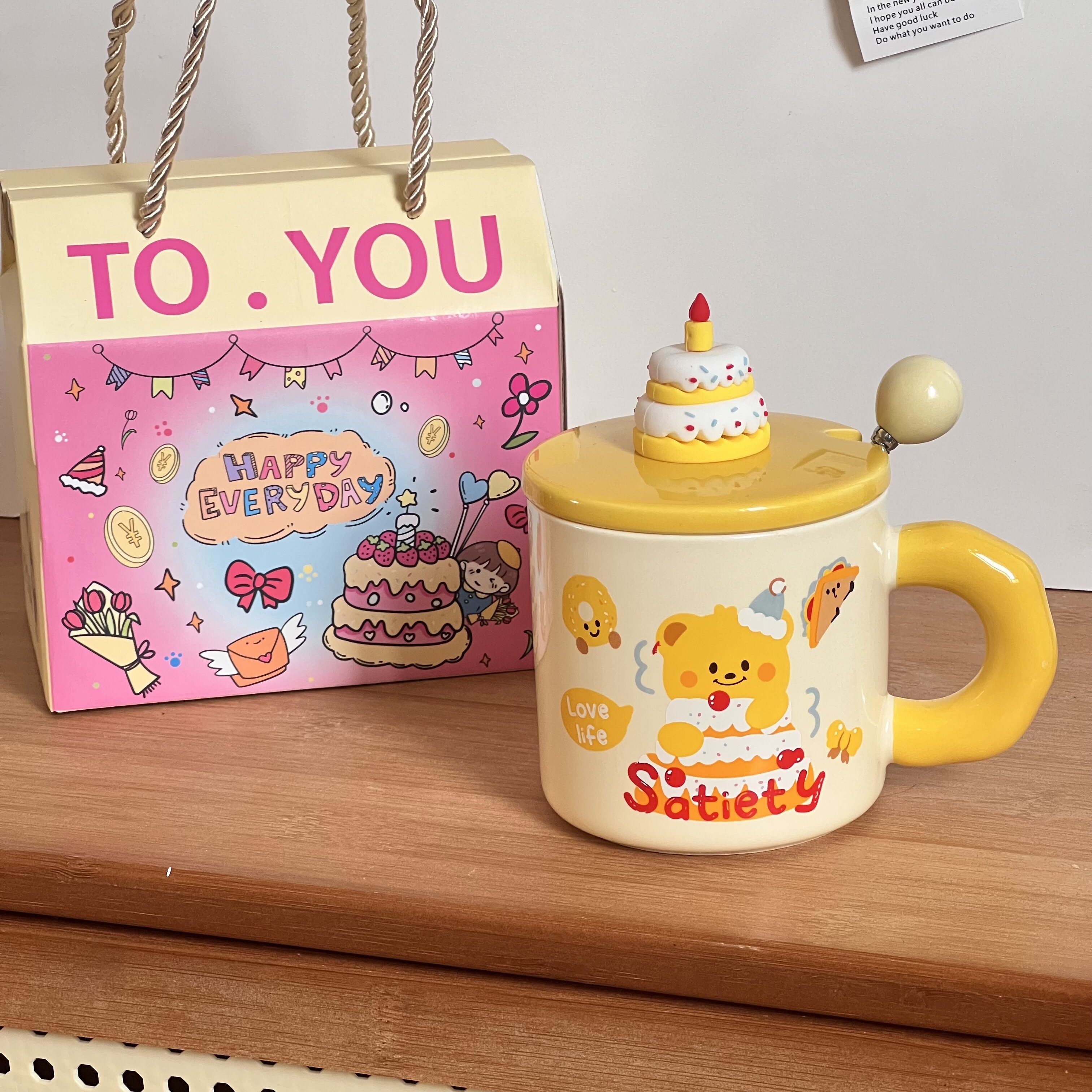 少女心生日礼物可爱卡通小熊陶瓷杯马克杯送女友伴手礼高颜值礼盒