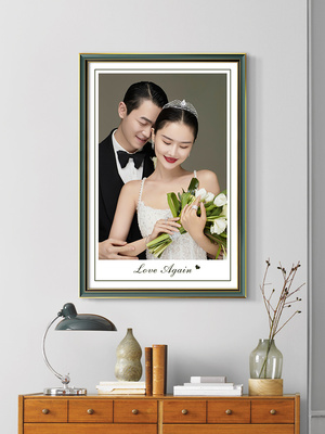 美国覆古婚礼相框放大32 36 40 48 63.0英寸卧室床边客厅照片墙挂