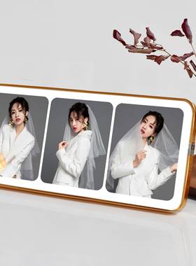 三联摆台儿童照片四联制作婚纱照三连宫格高级感水晶相框相册定制
