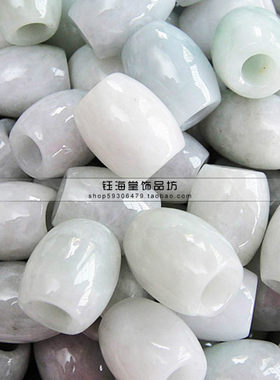 男女 四会缅甸玉石翡翠玉珠子散珠  15mm*12mm米珠 厂家