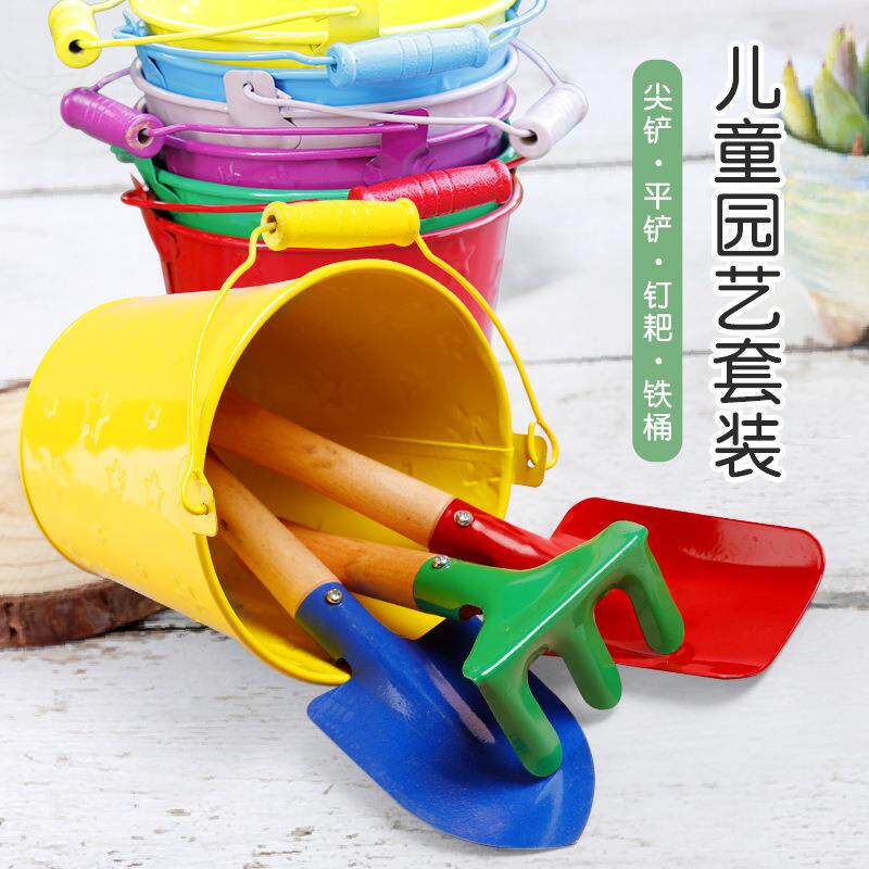 高品质超值园艺花铲迷你彩色喷漆三件套装/铲/耙/锹园林工具园艺