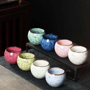 高品质遇热变色功夫茶杯茶杯套装 天目茶 家用10只简约欧式 客厅套装