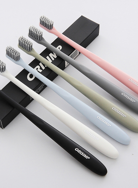 ORISIMP成人超细软毛牙刷防出血家用小头日系牙刷软毛6支家庭装